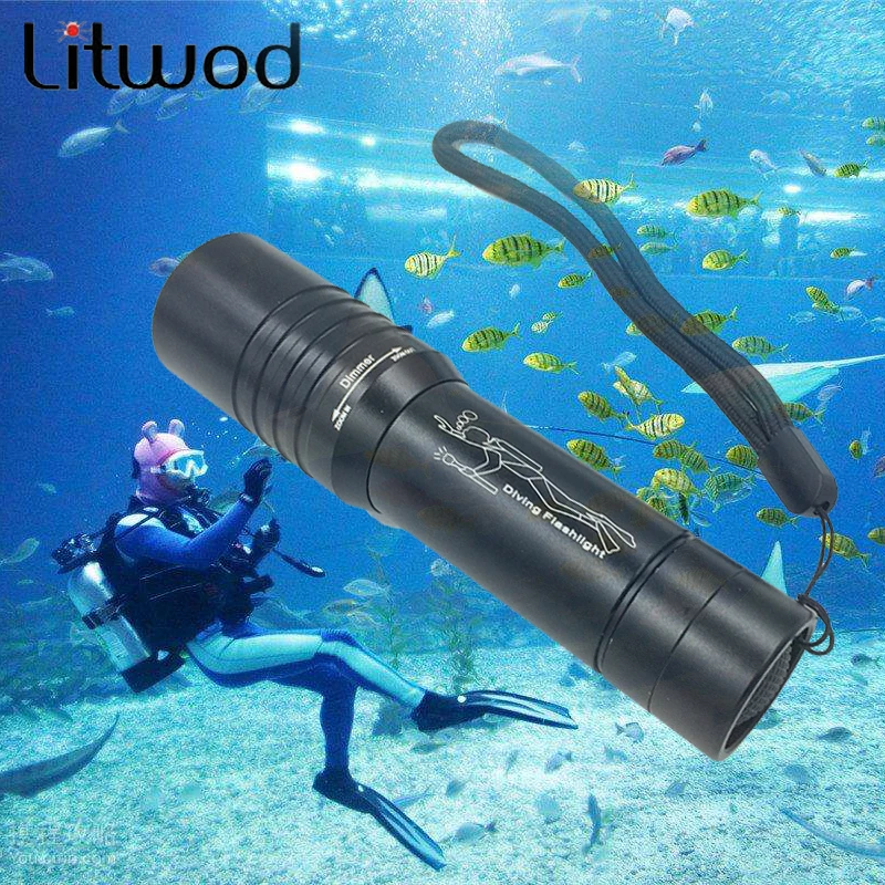 

Z90DV02 3800Lm XM-T3 Waterproof Dive Underwater 80 Meter LED Diving LED Flashlight Torch Lamp Light Camping Lanterna for 18650