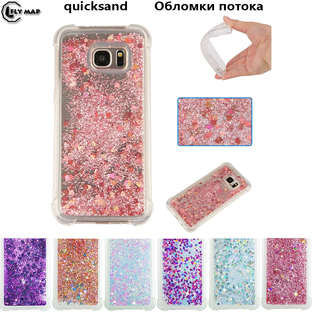 Glitter Stars Case for Samsung Galaxy S7 Edge S7Edge G935 G935F G935FD SM-G935F SM-G935FD Liquid Quicksand Soft TPU Back Cover