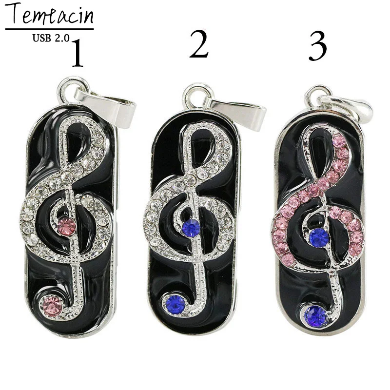 

USB Flash Drive Music Note Necklace USB 2.0 Stick 4GB-128GB Flash Drive U Disk Thumb Pen Drive Memory Stick USB Drive U Disk