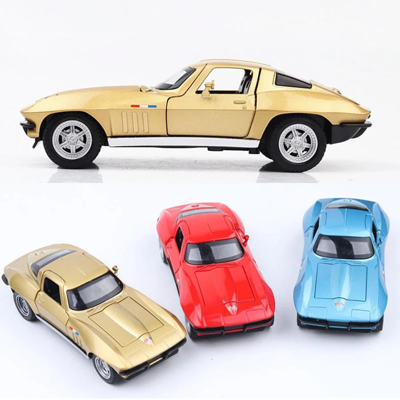 15,3 см 1:32 весы 3 цвета металлического сплава Корвет C2 гоночный автомобильный прицеп литые автомобили модели игрушки для детей