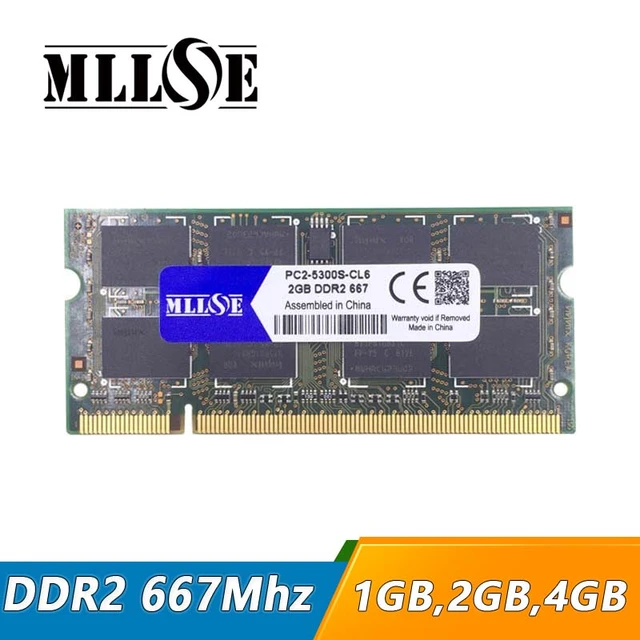 MLLSE 1gb 2gb 4gb ddr2 667Mhz pc2-5300 sodimm laptop, ddr2 667 2gb pc2 5300  dimm notebook, memory ram ddr2 2gb 2g 667 mhz sdram