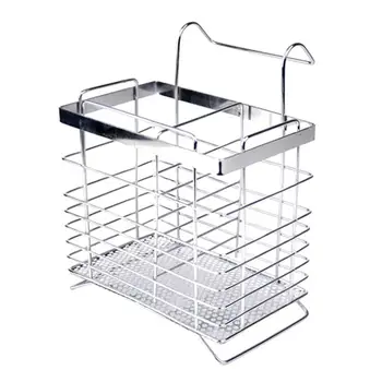 

Stainless Steel Rectangular Hanging Utensil Drying Rack Chopsticks Spoons Drainer Basket Flatware Storage Drainer