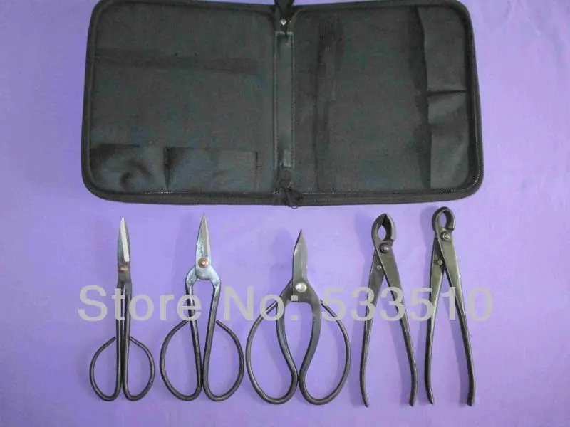 

brand new garden tools set multi-function bonsai tools kit five-pieces set scissors Newbie essential handmade