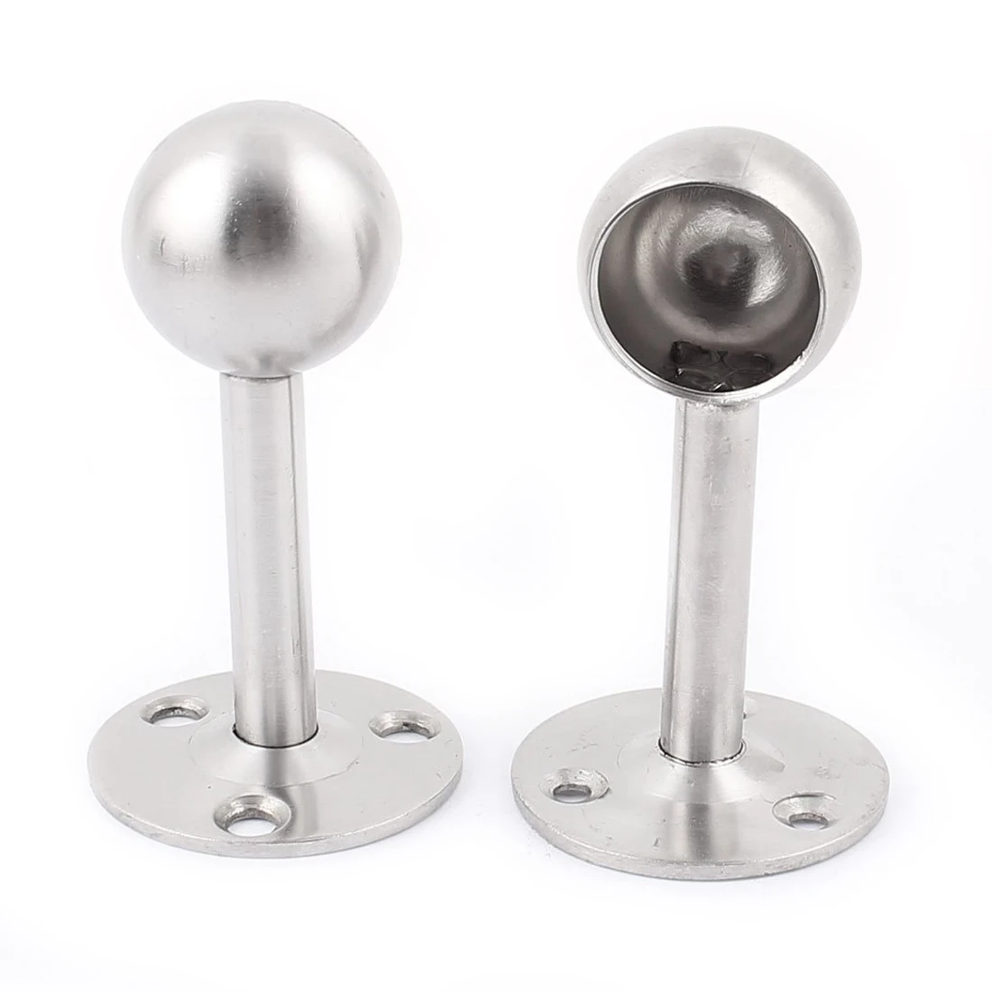 

25mm Dia Wardrobe Clothes Rod Rail End Support Flange Socket 2Pcs