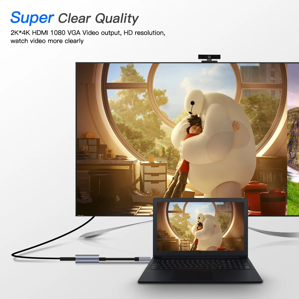 Skup Robotsky USB typu C C Hub 5 w 1 VGA 2 K * 4 K HDMI PD 3.5mm Jack USB3.0 Adapter Connector dla MacBook Pro 1080 P HDTV projektora