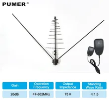 TV outdoor antenna TV antenna Digital tv receiver VHF UHF for DVB-T2 HDTV DTV ISDBT ATSC High Gain Strong Signal PUMER