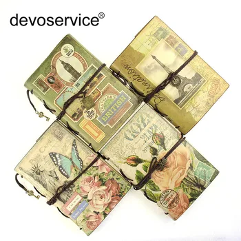 

Vintage Stationery PU Leather Notebook Creative Kraft Paper Planner A6 traveler's Notebook PU Leather Cover Diary Book Paper