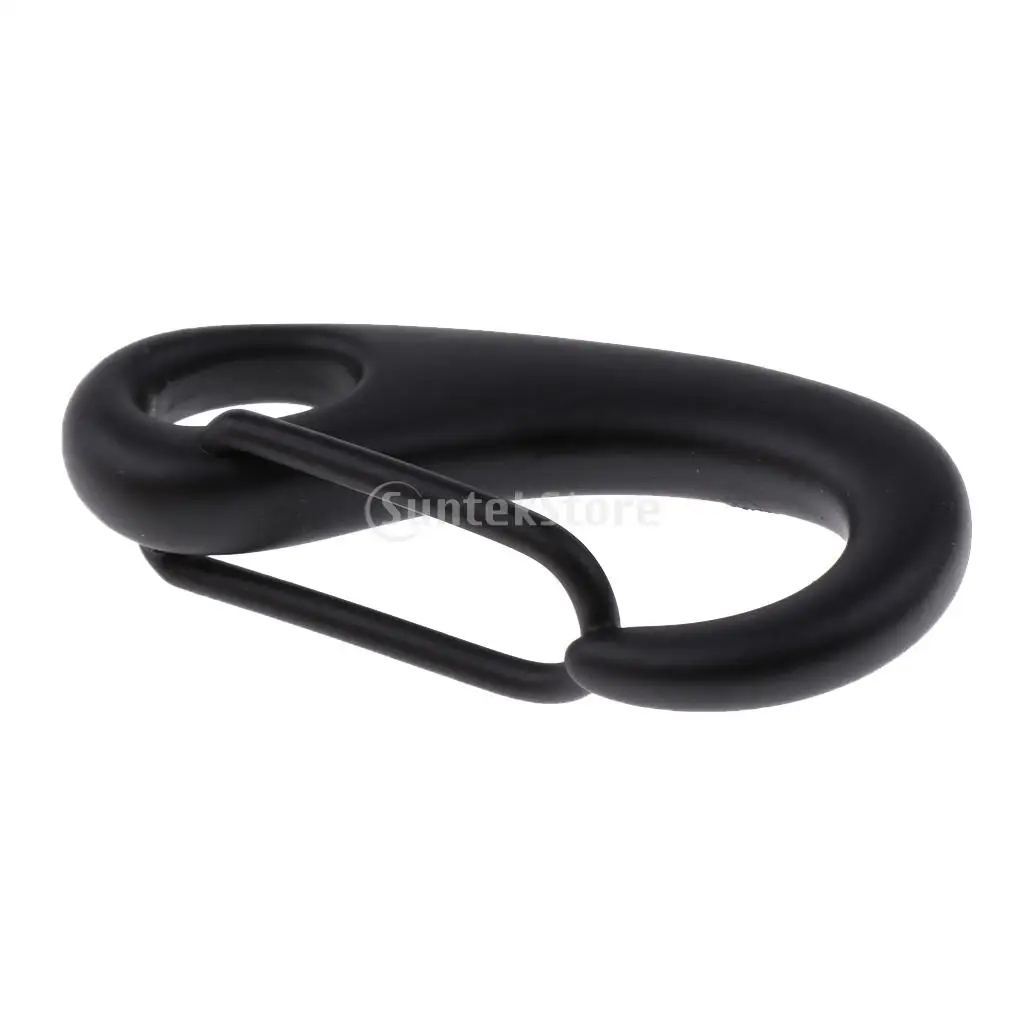 Scuba Diving 50mm 70mm 316 Stainless Steel Egg Shape Quick Link Carabiner Snap Hook Buckle Black Metal Clip