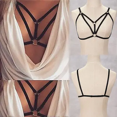 

2017 New Women Bikinis Set Decoration Bandage Bralette Bra Crop Top Strappy Lingerie Bra Strap Black Beach Sexy Outwear S-XL