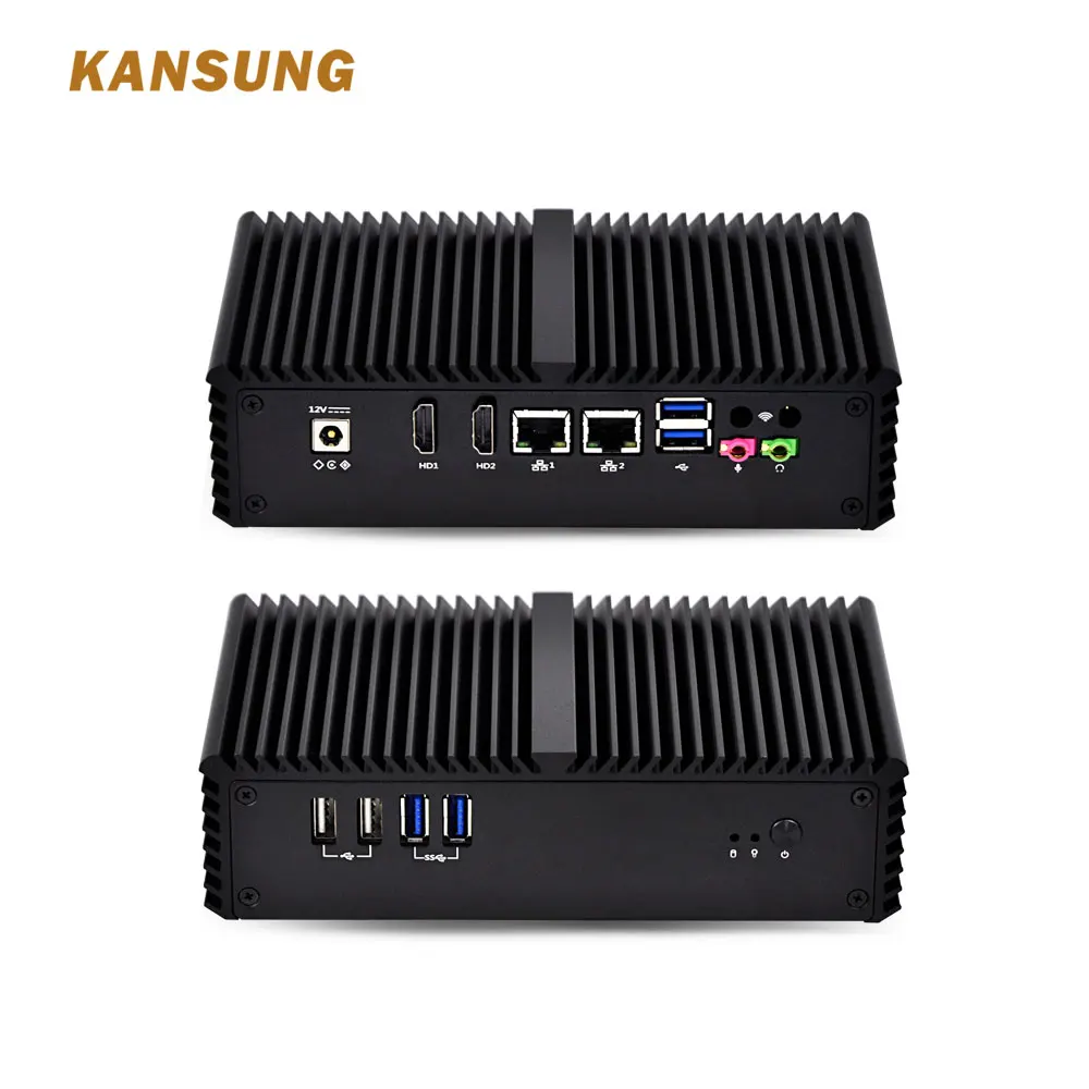 KANSUNG ультра низкая мощность Ubuntu Dual Core i7 4500U Barebone тонкий клиент Win 10 Мини компьютер без вентиляторов сервер в настольных ПК 12 В