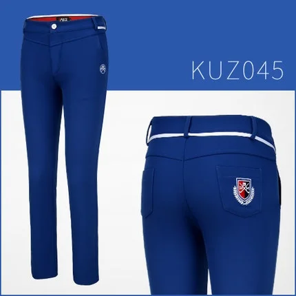 Pgm штаны для гольфа, женские зимние теплые плотные брюки, эластичные длинные штаны, женские облегающие брюки для гольфа, одежда D0503 - Цвет: Синий