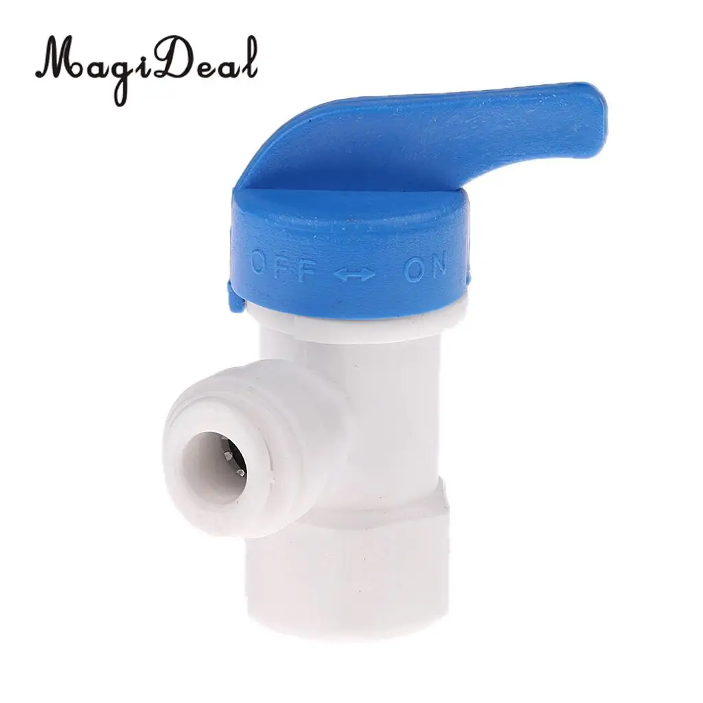 Magideal Plastic 1/4 'OD Tube Ball Valve Quick Connect Straight Fitting for RO Water Applied to Housing in Line Filters