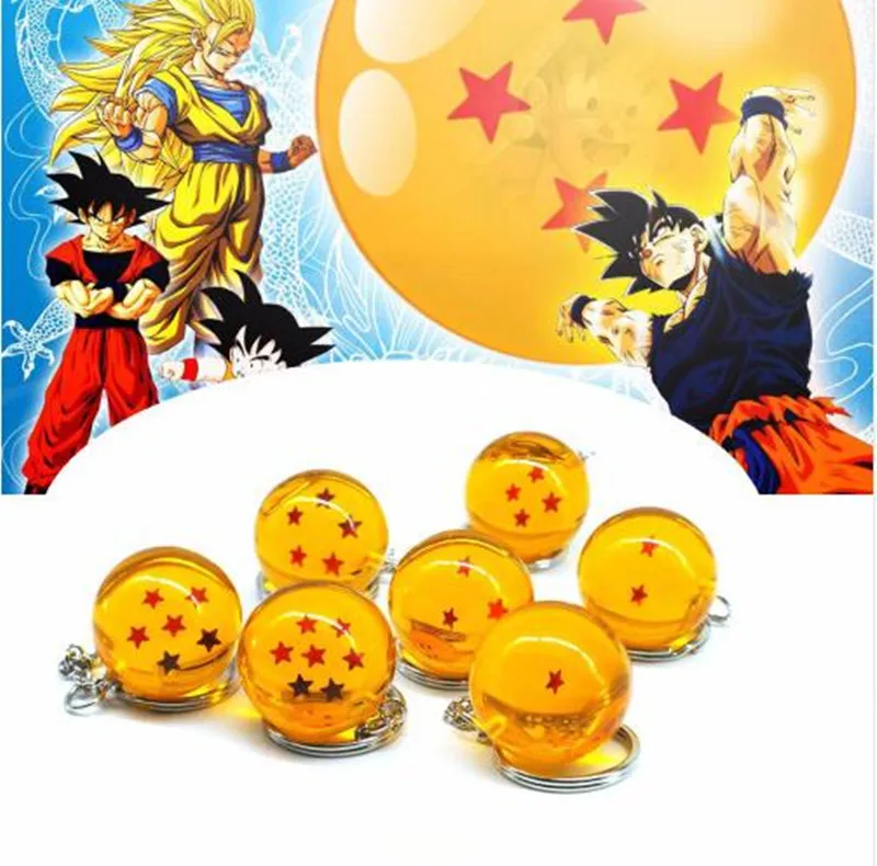 Dragonball Dragon Ball Z 1 7 Stars 2.7cm Crystal Balls Keychain Keyring