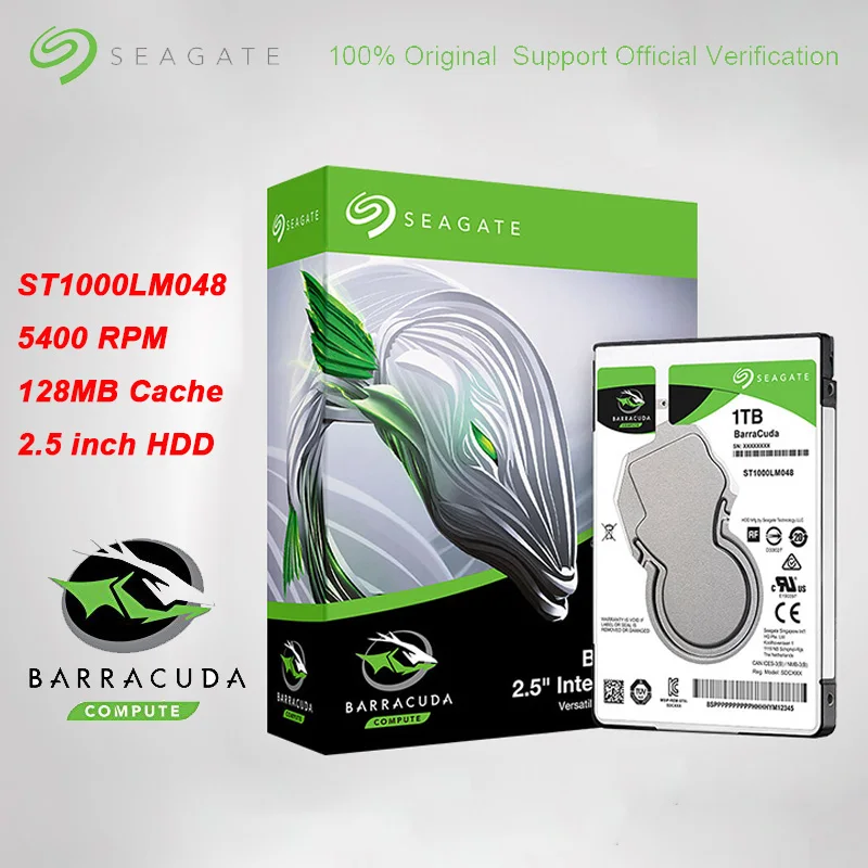 

Genuine Seagate 1TB BarraCuda HDD for Laptop SATA Interface 6Gb/s 128MB Cache 2.5-Inch Internal ST1000LM048 Hard Drive Disk