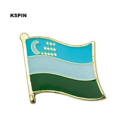 Флаг Узбекистана булавка на лацкане значок брошь значки 1 шт KS-0189 - Цвет: KS-0189