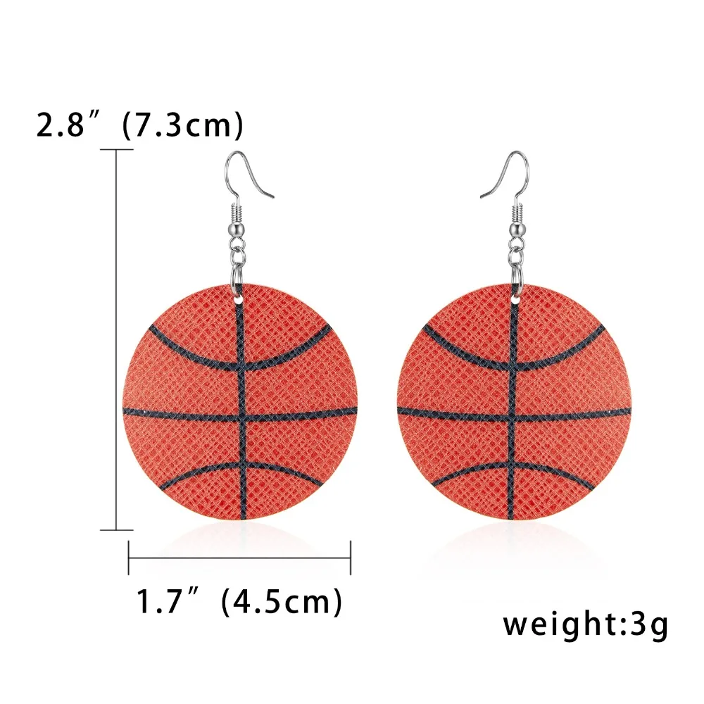 Belleper уникальные бейсбольные кожаные серьги для женщин для спорта, баскетбола, футбола серьги каплевидные серьги Модные ювелирные изделия