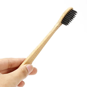 

50Pcs/lot Black 100% Bamboo Toothbrush Wood toothbrush Soft Bamboo Fibre Wooden Handle Low-carbon Eco-friendly For Adults