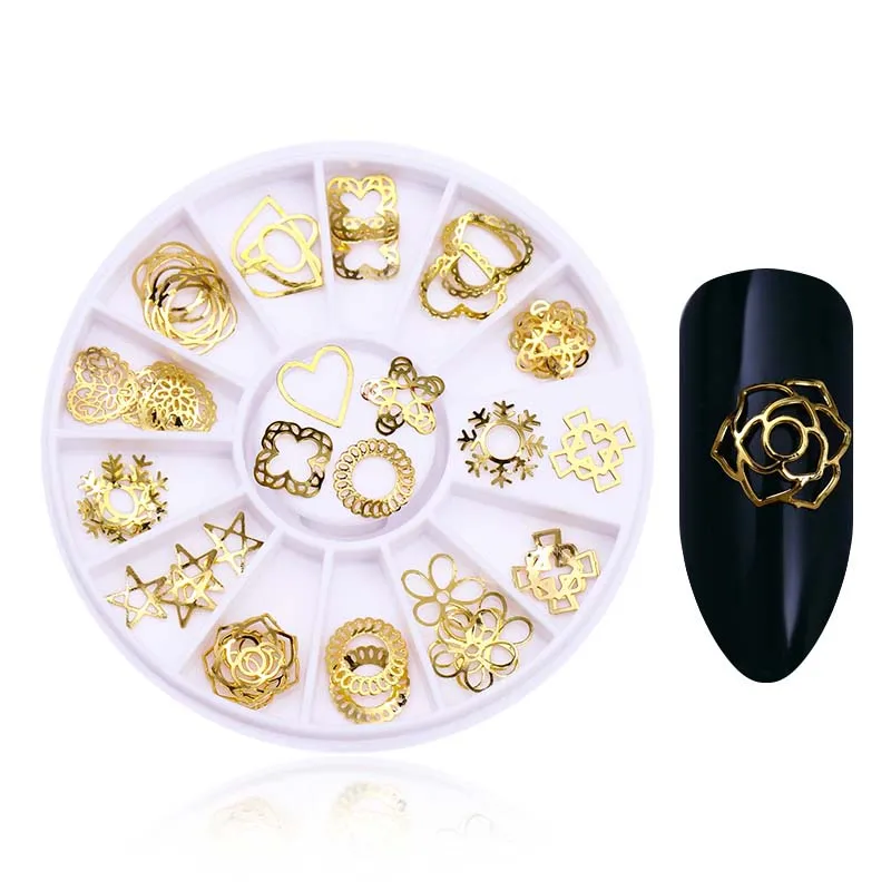 Смешанные золотые медные заклепки для ногтей Океанский цветок Звезда Луна дизайн ювелирные изделия для серебряных ногтей 3D дизайн ногтей украшение для маникюра - Цвет: 20