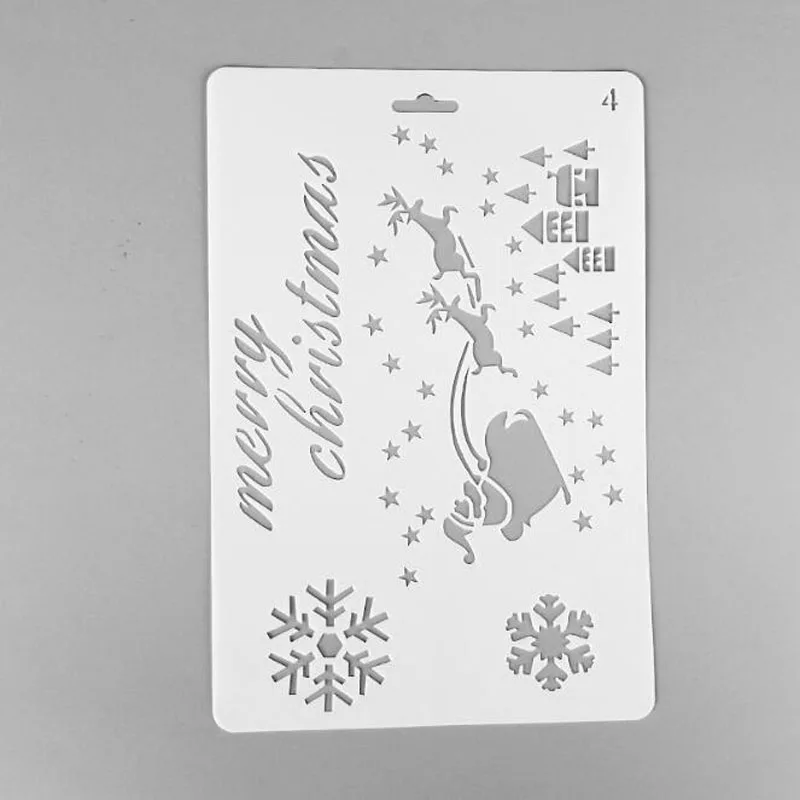 

Santa Sleigh Decor Layering Stencils For Wall Stencil Reusable Scrapbooking Stencils Embossing Paper Card Christmas Stencils