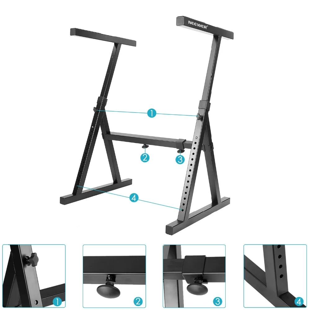 Neewer сверхмощный z-стиль клавиатура Стенд с 23,2-35," /59-90 см Регулируемая высота и 24,6-40,9"/62,6-104 см регулируемая ширина