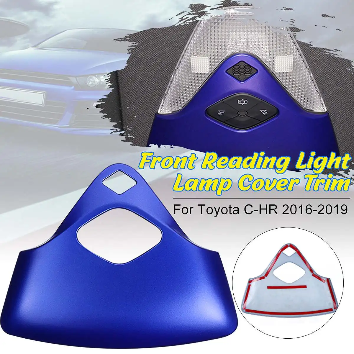 

Car Styling Accessories Front Ceiling Roof Reading Light Lamp Cover Panel Decoration Trim Frame For Toyota CHR 2016-2019