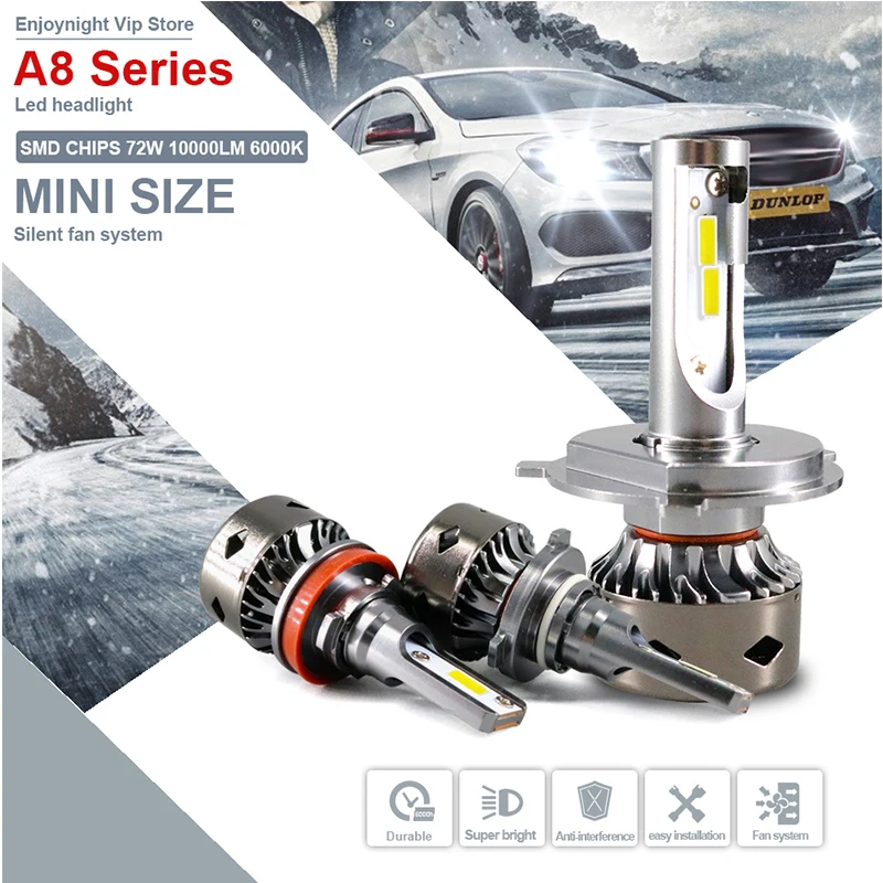 72 Вт 10000lm 2 шт. светодиодный лампы HB3 9005 SMD чипы HB4 9006 комплект автомобильных