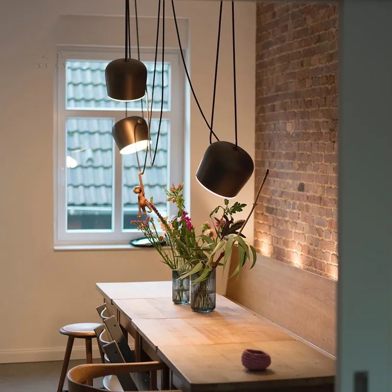  Modern Black Drum Pendant Light LED Aluminum Hanging lamp living room kitchen fixture suspension lu - 32952046814