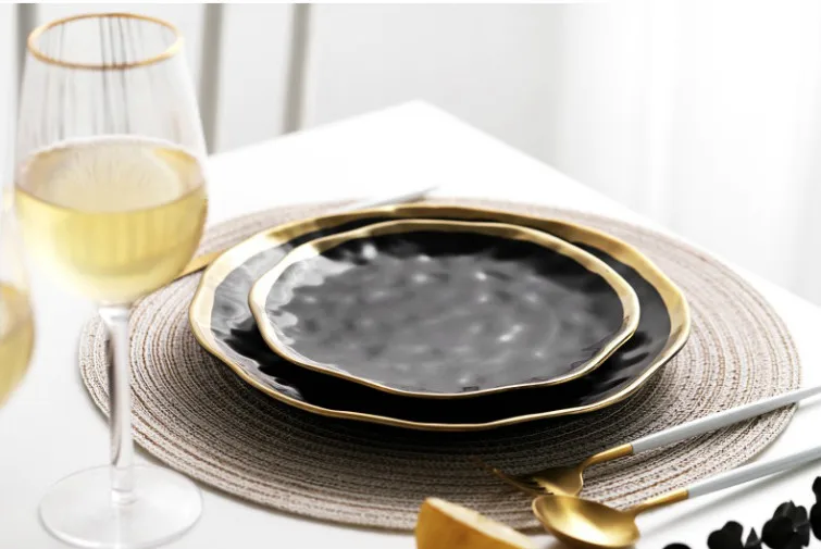 Творческий нерегулярные Керамика стейк паста, кондитерские изделия Плиты Набор посуды столовый сервиз Посуда набор столовый набор пластин