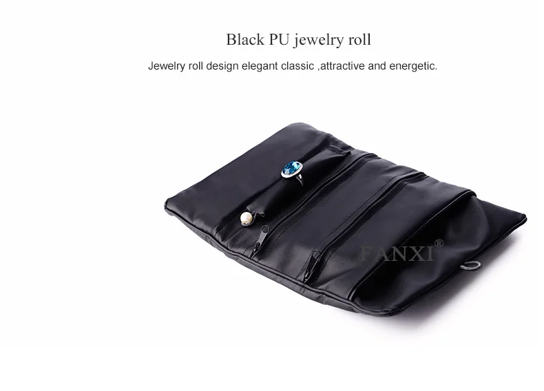 Oirlv Black Leather Travel Jewelry Pouch Watch Bracelet Storage Bag (11)
