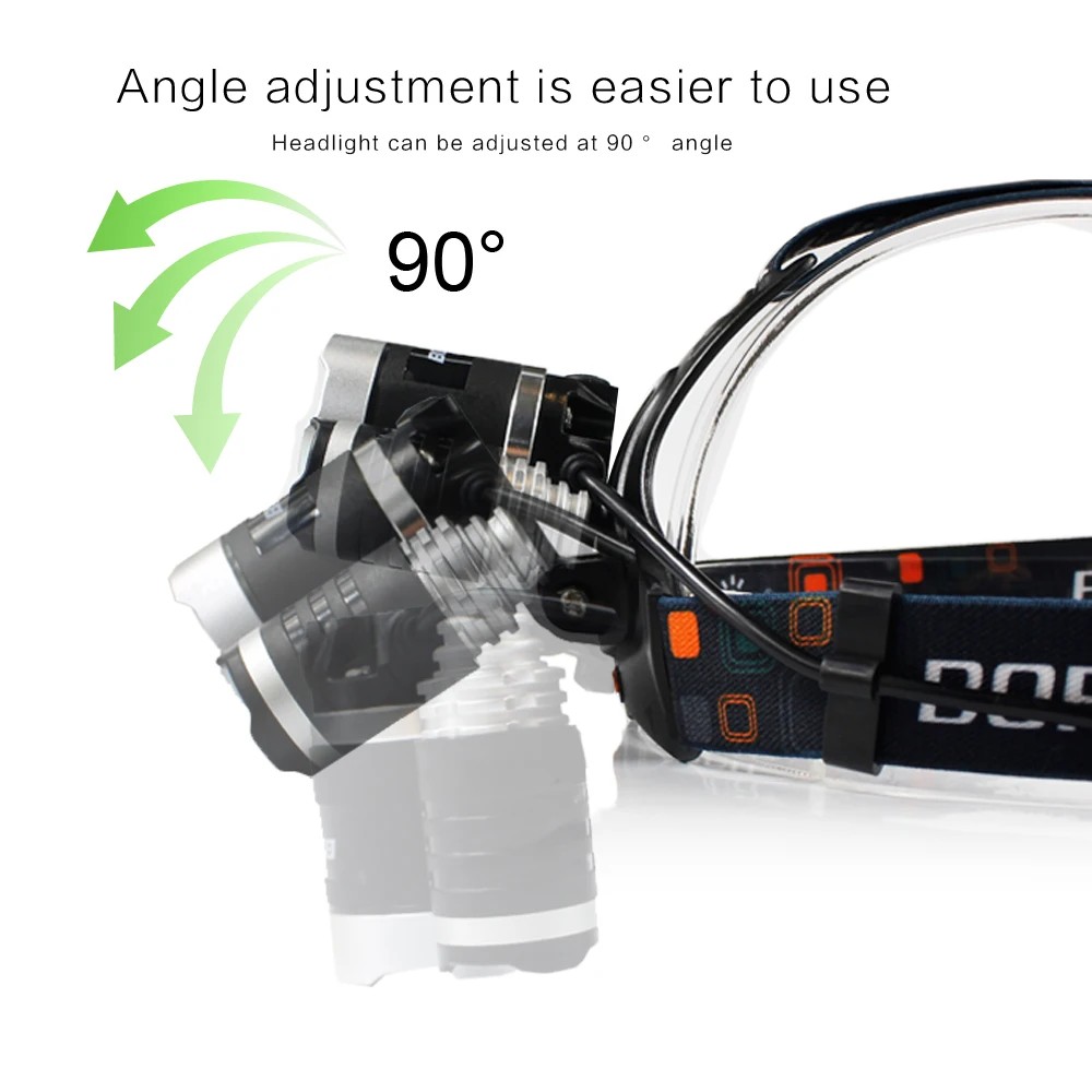 BORUIT 8000лм 3x XM-L2 светодиодный налобный фонарь+ 2X18650+ AC/USB зарядное устройство для велоспорта велосипедный фонарь на открытом воздухе Головной фонарь