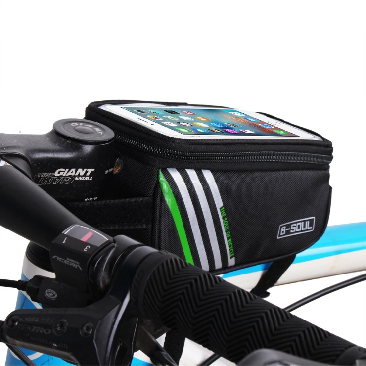 Discount B-SOUL Bicycle Mobile Phone Pouch 5.7 inch Touch Screen Top Frame Tube Storage Bag Cycling MTB Road Bike Bycicle Bags 2