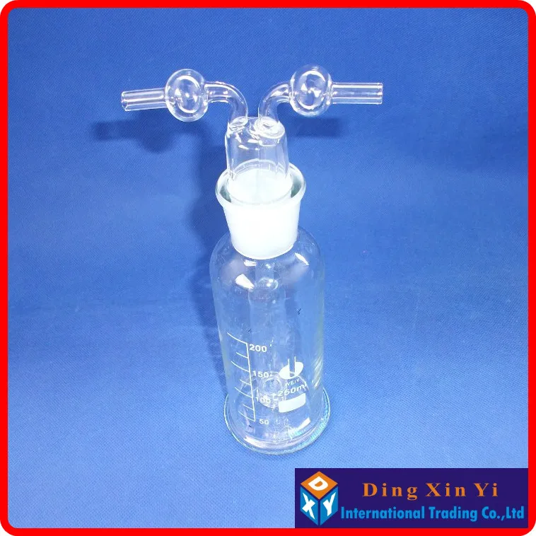 

(2 pieces/lot) 250ml Lab Glass Gas Washing Bottle muencks (Porous tube),Monteggia gas washing bottle
