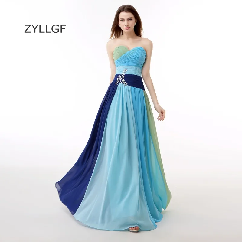 ZYLLGF Multi Color Bridesmaid Dresses Sheath Sweetheart Pleat Chiffon