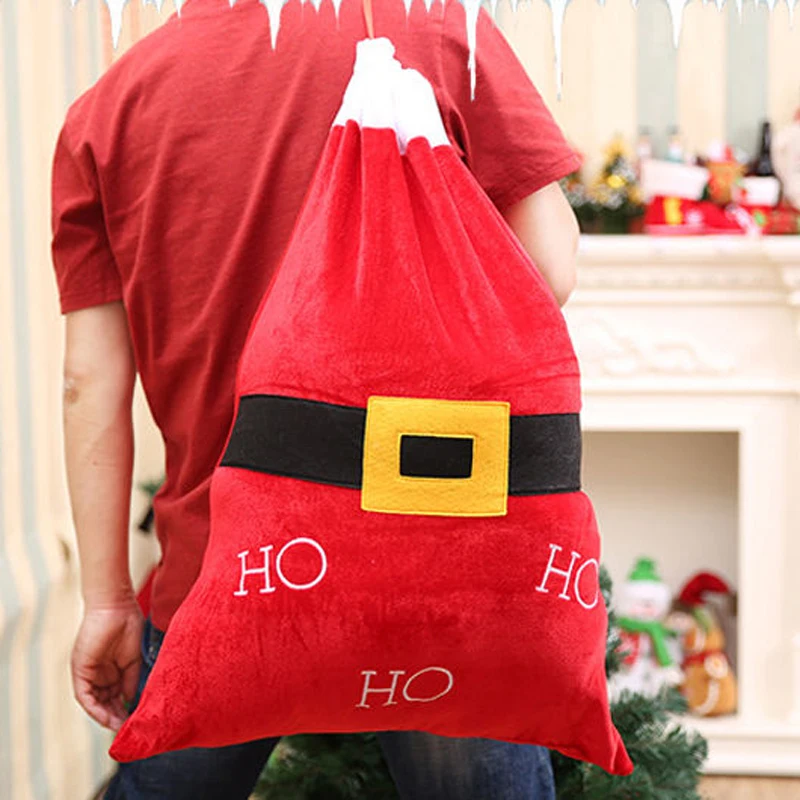 Santa Claus Gift Bags Party Cookie Candy Bags Belt Gift Bags Packing DIY for Kids Candy Bags Christmas Decoration
