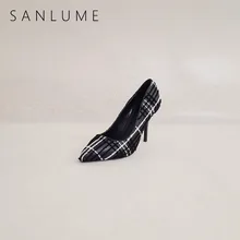 SANLUME Black Heel Autumn Pumps Women Shoes Woman Extreme High Heels Ladies Elegant Stiletto Party shoes Pointed Toe Heels women pumps office suede lady stiletto extreme high heels solid women shoes pink fashion pointed toe high heels ladies shoes