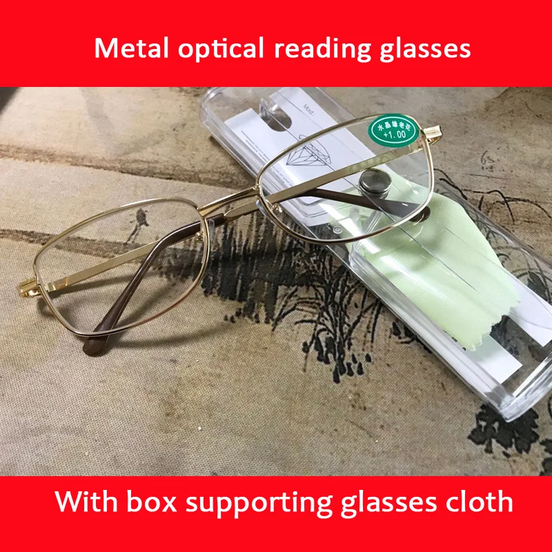 

Glass reading glasse Glass lenses New Resin WITH BOX Reading Glasses Presbyopia +1.00 1.50 2.00 2.50 3.00 3.50 4.00 Diopter s008