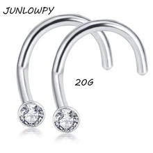 JUNLOWPY кольца из нержавеющей стали с кристаллами для носа и шпильки для бровей, серьги для ушей, украшения для тела, 100 шт./лот, 10 цветов, пирсинг для носа