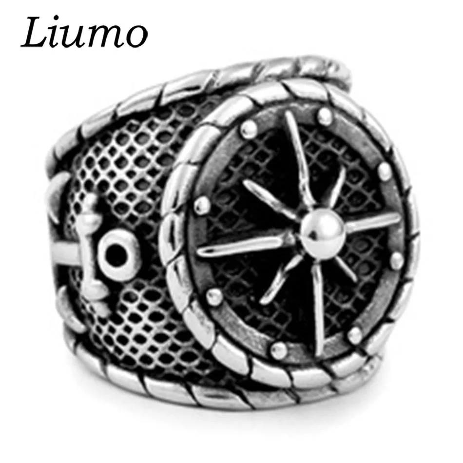 

Liumo Vintage Punk Style Anchor Man Alloy Biker Ring Lr1017