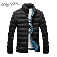 DAVYDAISY Лидер продаж, мужская зимняя куртка со стоячим воротником, стеганая, теплая, однотонная, толстая, соцодежда, мужские парки, пальто, брендовая одежда DCT-059
