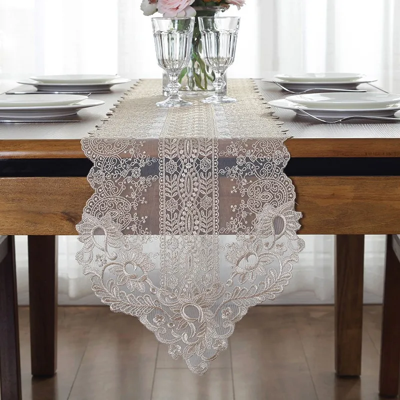 

New Lace polyester Korea Table Runner runner white dinner mat cover home Dec Place mat wholesale FG936