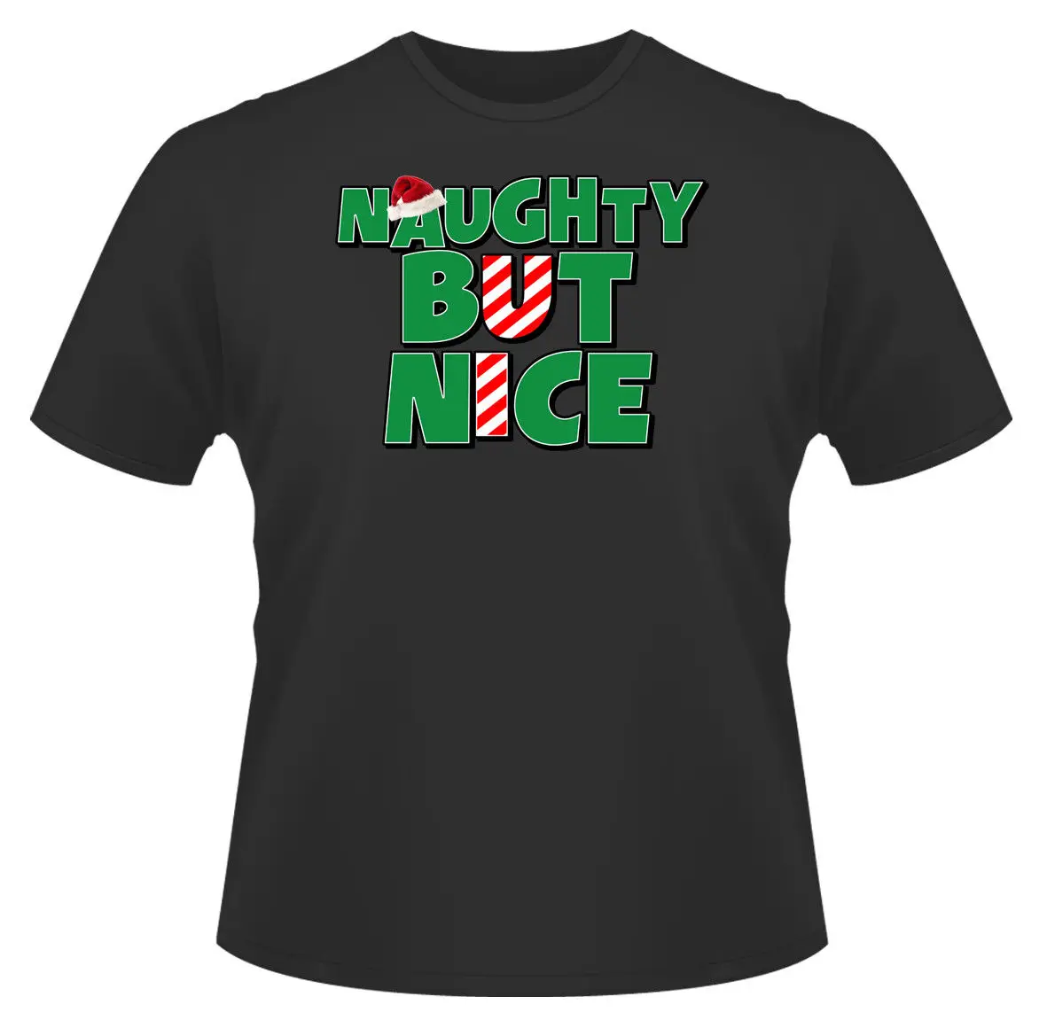 Mens Christmas T-Shirt Naughty But Nice Ideal Gift/Birthday Present. New T Shirts Funny Tops Tee Unisex | Мужская одежда