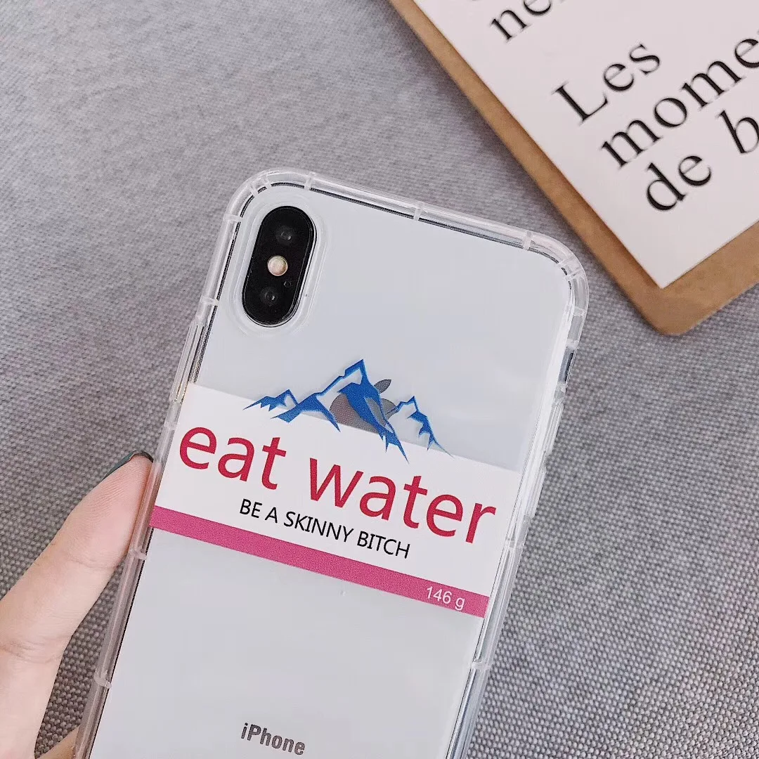 Забавный Ретро-узор Evian воды личности горный чехол для телефона для iphone Xs MAX XR X 6 6s 7 8 plus простой мягкий ТПУ задняя крышка