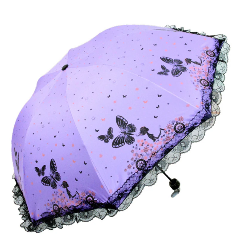 Новое поступление, зонты для девушек, женский зонтик от дождя, бабочки, фея, современный модный женский зонтик, кружевной женский зонтик, подарок US068