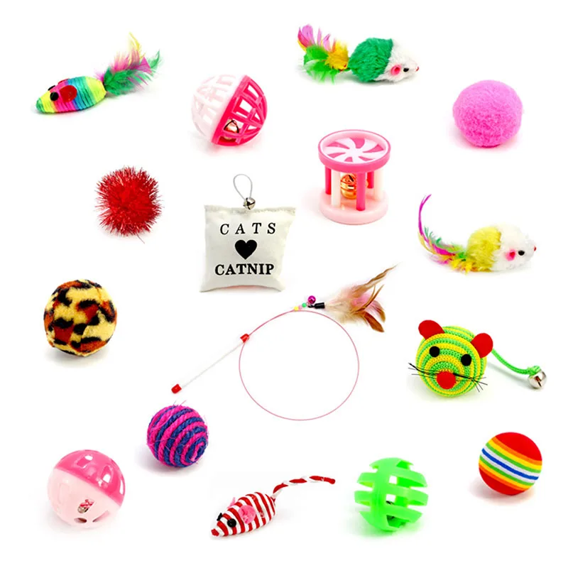 

16PCS/Set Variety Pack Cats Funny Mouse Toys Catnip Sisal Balls Gift Value Feather Sets For Small Cat Pet Supplies Toy Set New