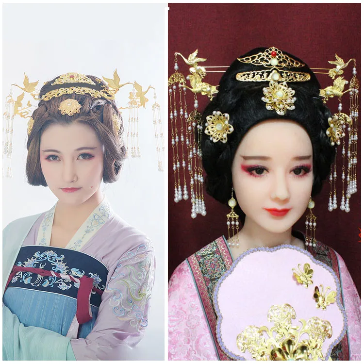 

Оригинальный набор аксессуаров для волос для девочек, винтажные палочки для волос с кисточками и журавлем, 2018