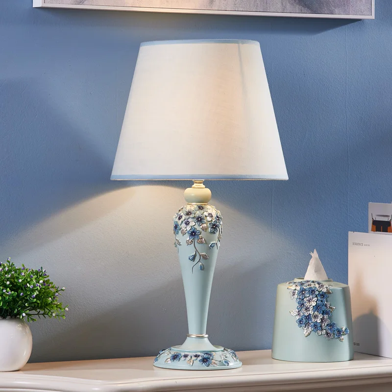 

creative BLUE table lamps features a warm and modern decorative bedroom bedside lamp lighting desk lamps ZA9929