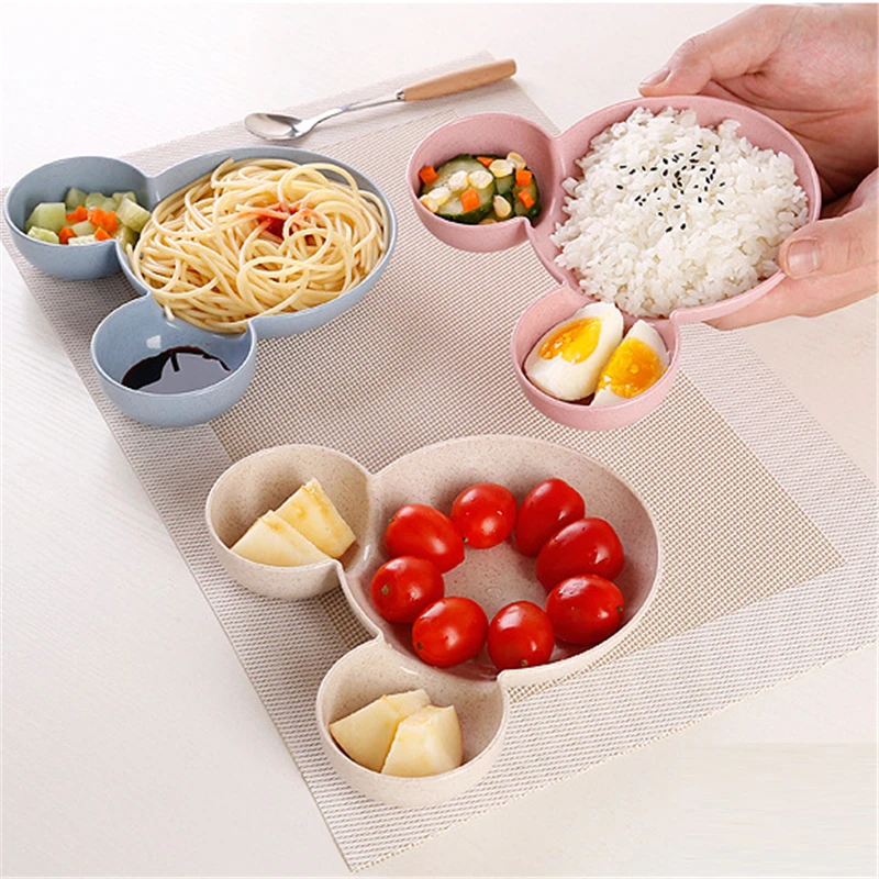 

Cartoon Wheat Straw Baby Feeding Bowl Tableware Wheat Plate for Kids Children Infant Dish Training Dinnerware Cute Dishes Tray