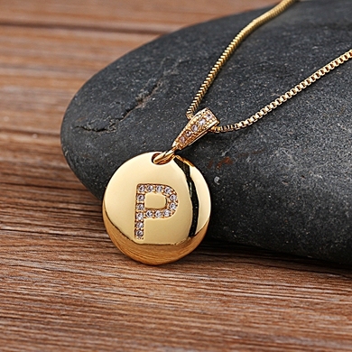 Hot Sale Top Quality Women Girls Initial Letter Necklace Gold Color 26 Letters Charm Necklaces Pendants Copper Jewelry Gift