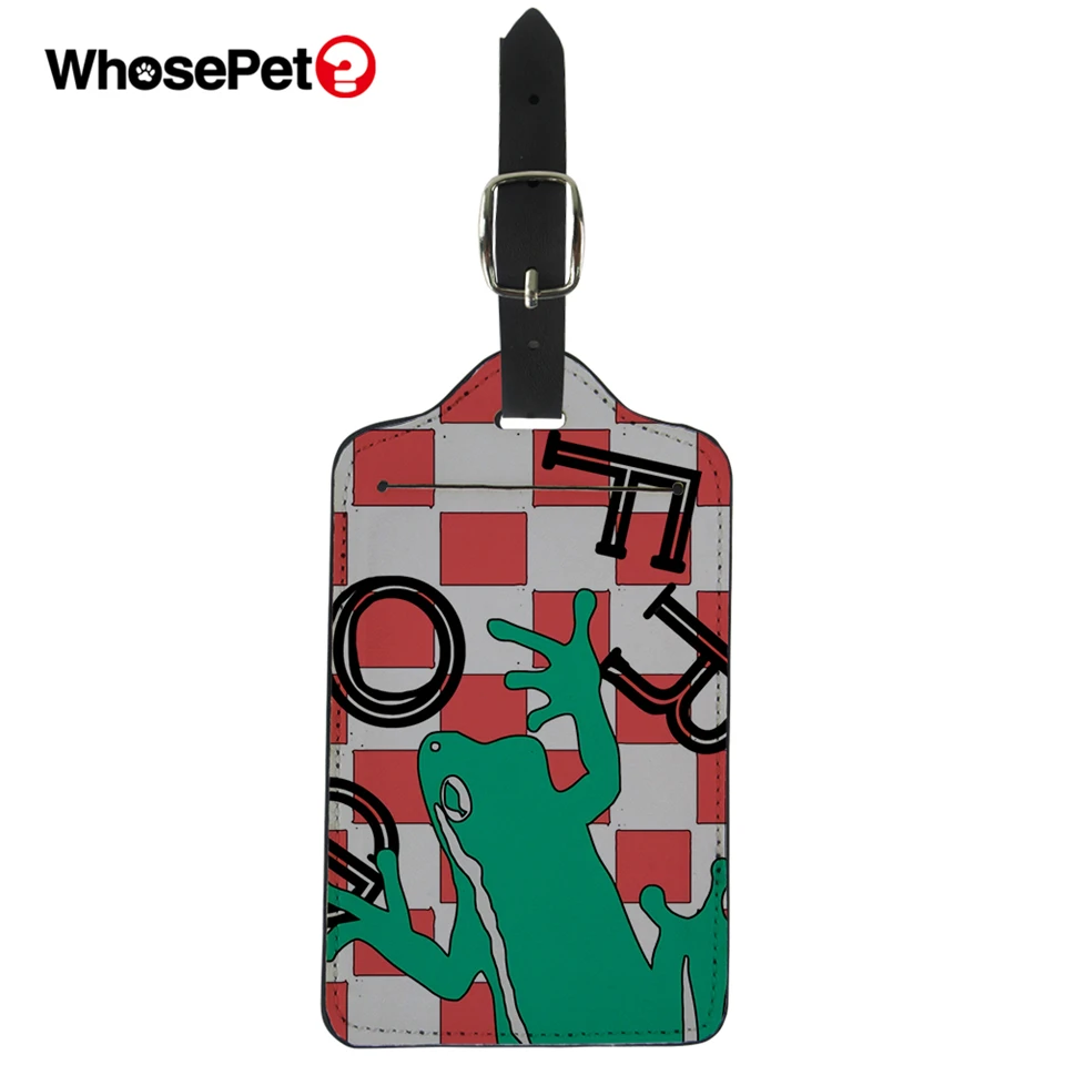 

WHOSEPET Cartoon Luggage Tags Cute Frog Cool Pig Pattern Identifier Label ID Address Holder Traveling Accessories Suitcase Tags