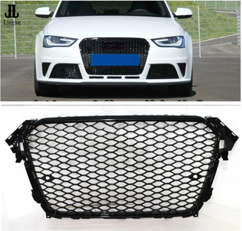 

GLOSS BLACK RS4 TYPE MESH SPORT GRILLE B8.5 FOR AUDi A4 B8.5 2013 2014 2015